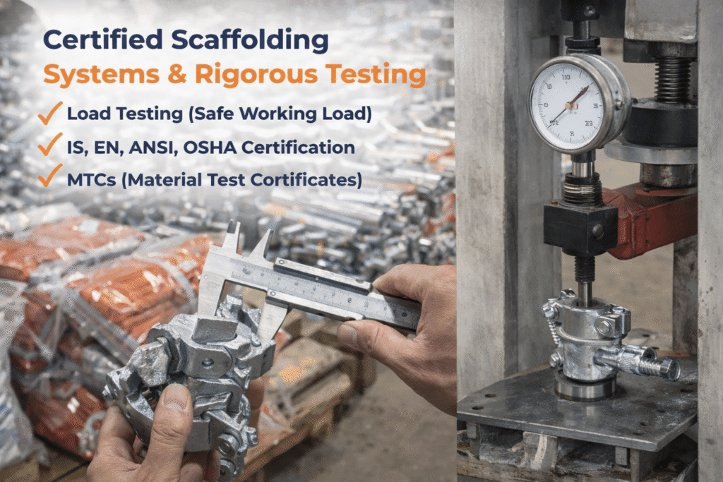 Quality testing and inspection of scaffolding fittings – AMCO Exports