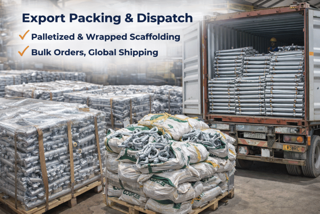 Scaffolding export packing and bulk dispatch – AMCO Exports India