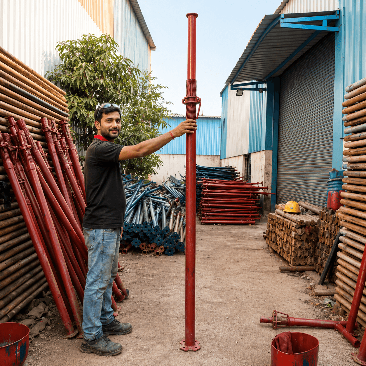 76mm telescopic steel prop for heavy-duty formwork applications