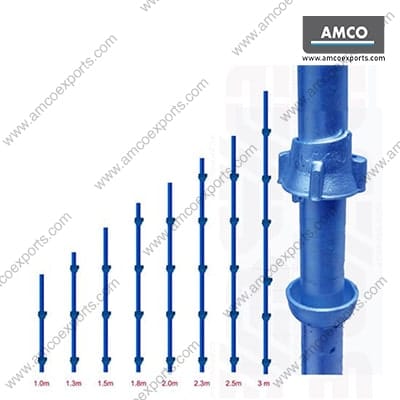 Cuplock standard vertical used in scaffolding system with top cup and bottom cup for load support