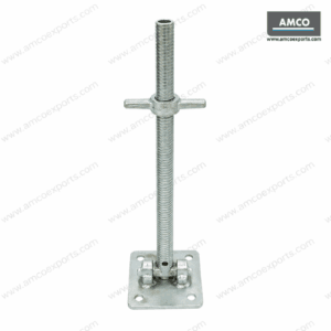 Hollow Swivel Base Jack for scaffolding leveling on uneven surfaces