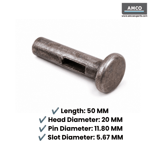 Custom Mivan stub pin 16x50 with zinc-plated steel finish for aluminum formwork and shuttering systems.