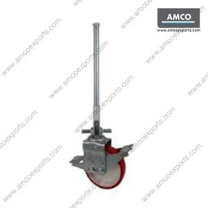 Scaffolding caster wheel with brake and adjustable jack manufactured in India