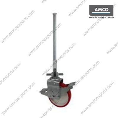 Scaffolding caster wheel with brake and adjustable jack manufactured in India