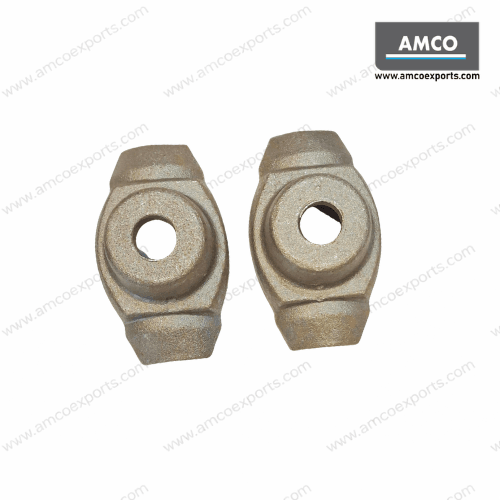 Pair of Cuplock swivel ledger blades for diagonal brace connections in scaffolding systems