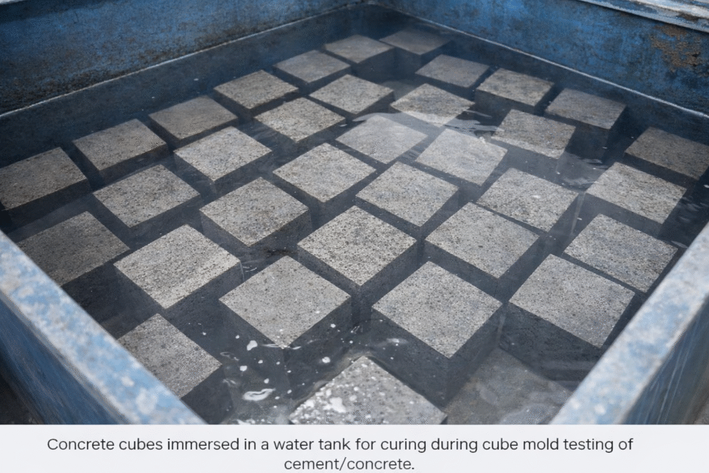 Cube mold testing in CTM machine