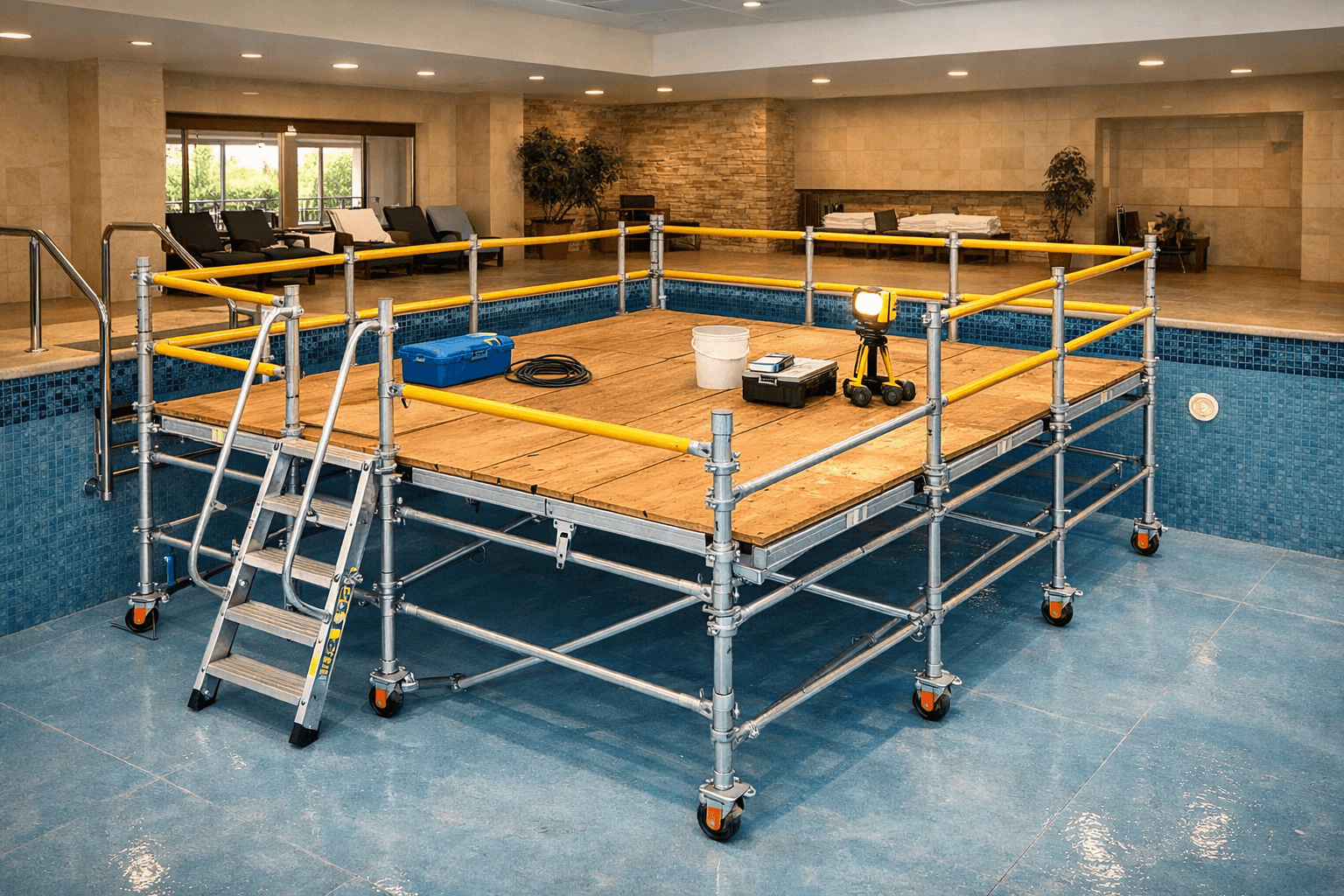 Scaffolding Material Supply for Swimming Pool Construction & Maintenance Projects