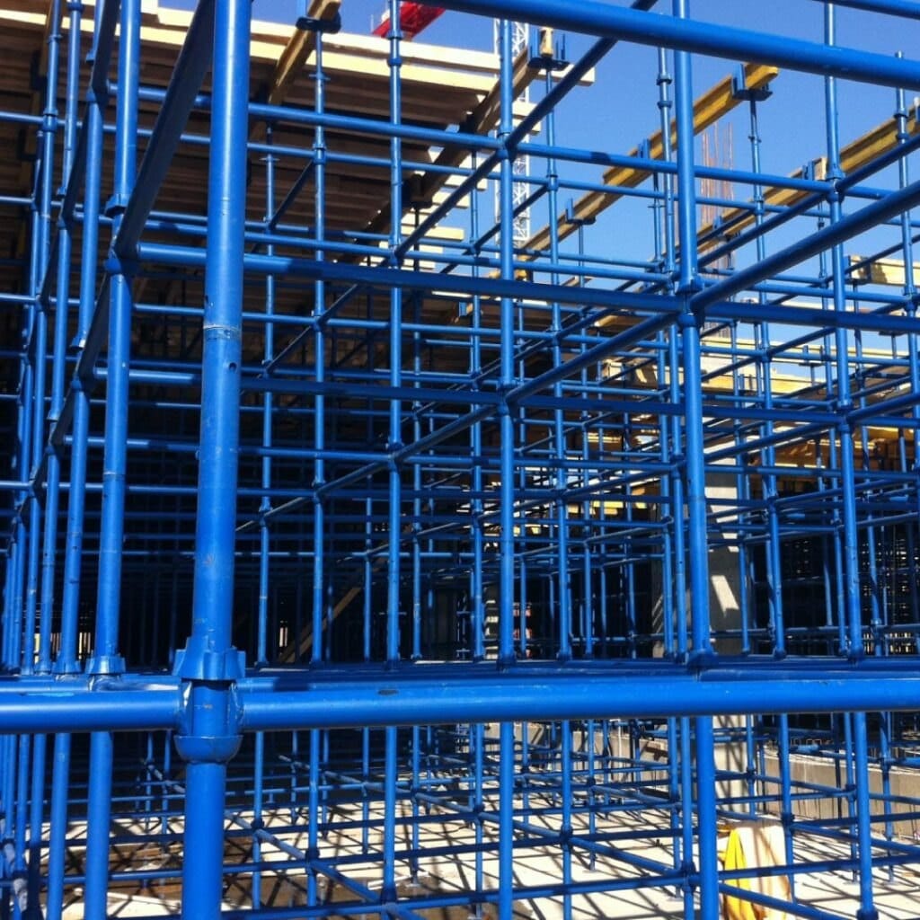 scaffolding system used for slab support compared to adjustable prop system