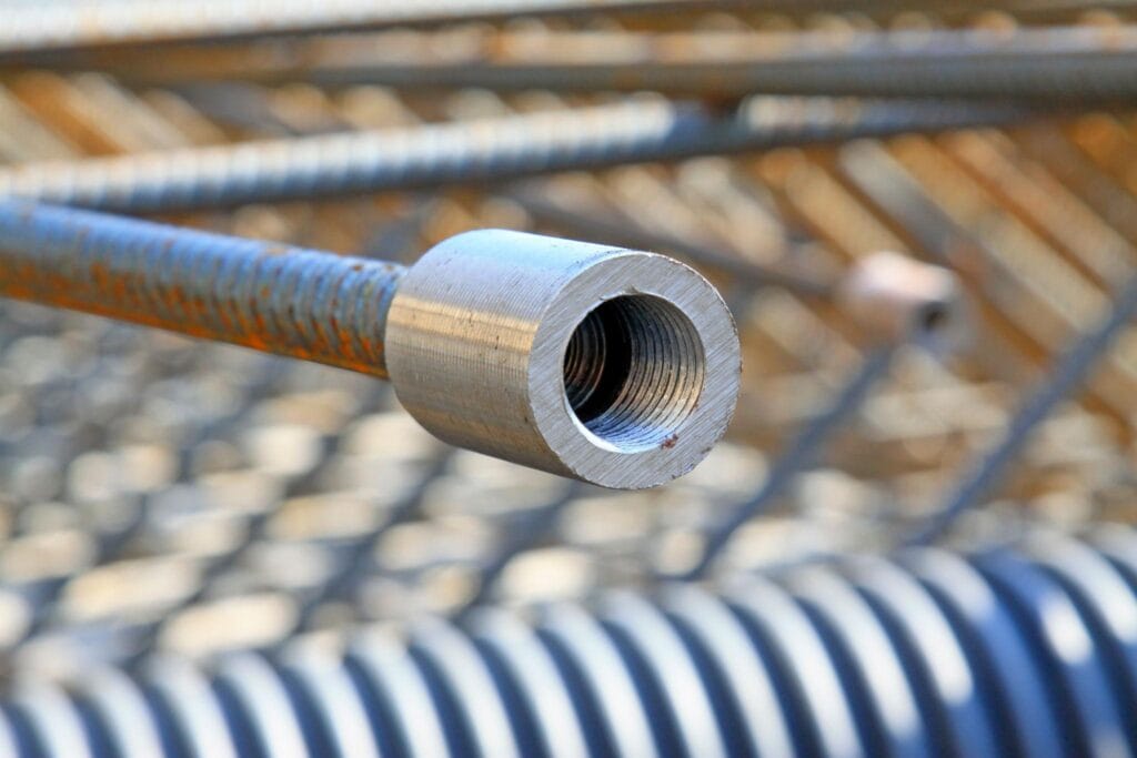 threaded rebar coupler used for joining reinforcement bars with threaded connection