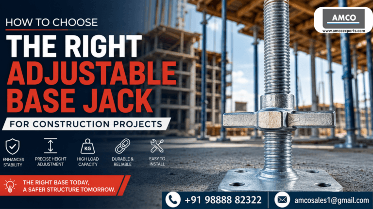 Adjustable Base Jack Guide for Construction Projects and Industrial Scaffolding Systems