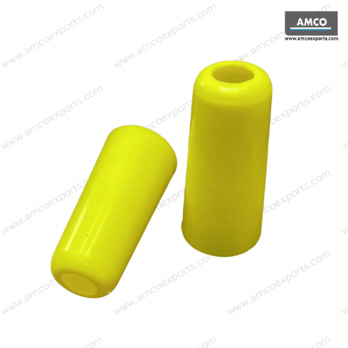 Yellow PVC cone sleeve for scaffolding safety and construction applications.