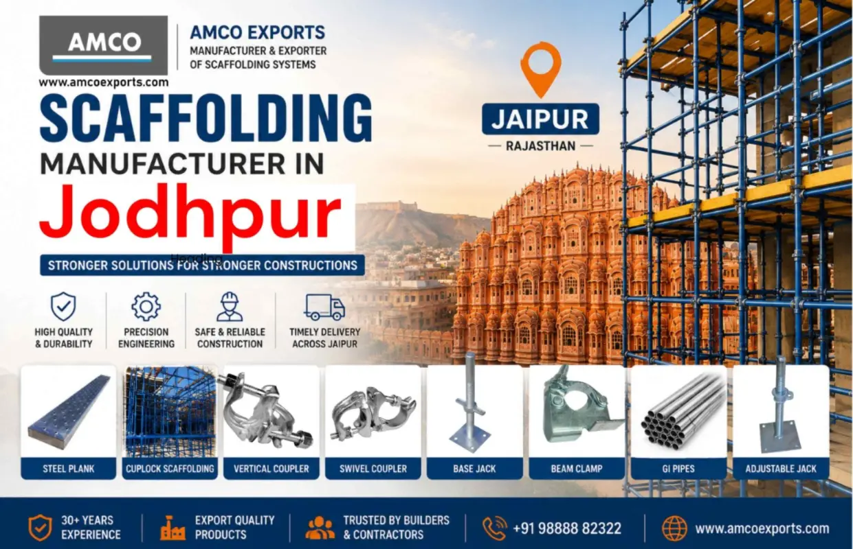 Scaffolding Manufacturer Jodhpur and Scaffolding Supplier Jodhpur offering Cuplock Scaffolding Systems, Steel Planks, Couplers and Adjustable Jacks