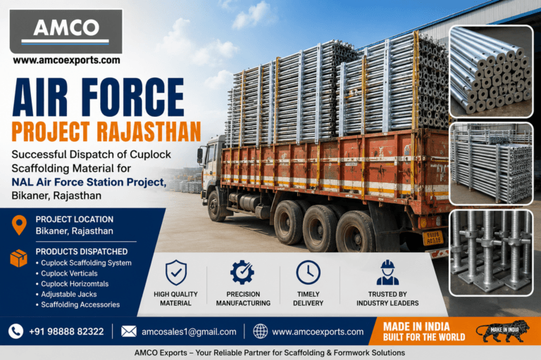 NAL Air Force Station Project Rajasthan | Cuplock Scaffolding Dispatch by AMCO Exports