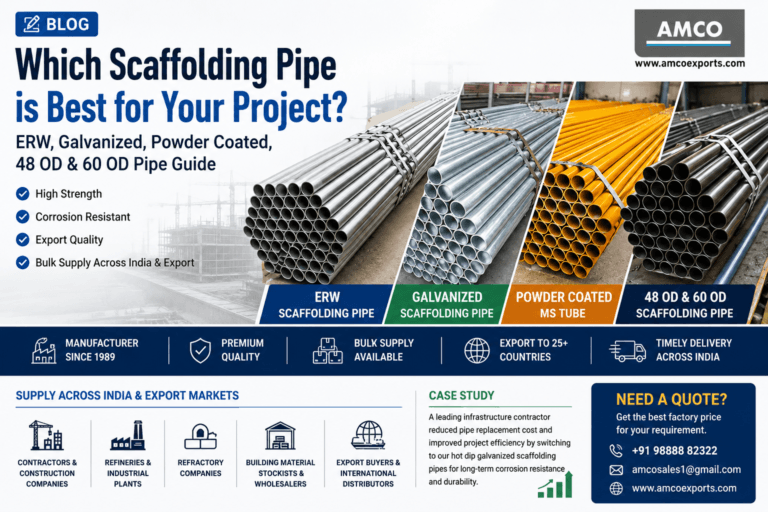 Which Scaffolding Pipe is Best for Your Project? ERW, Galvanized, Powder Coated, 48 OD & 60 OD Pipe Guide