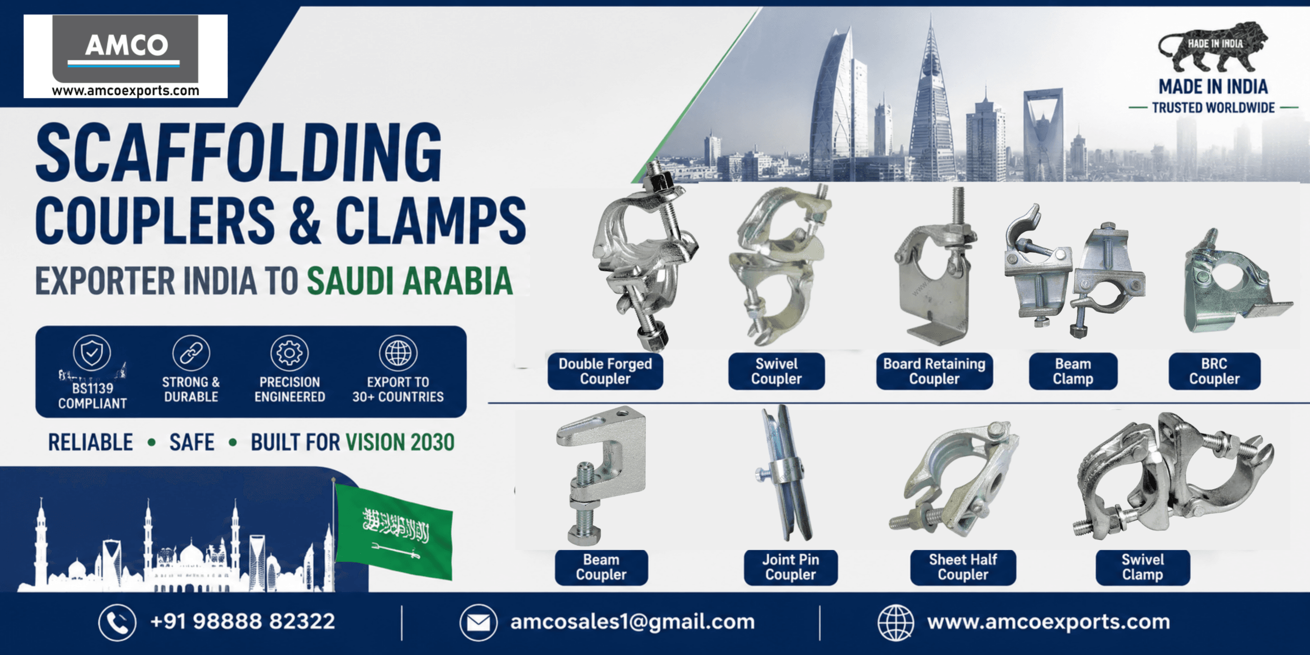 Scaffolding Couplers & Clamps Exporter India to Saudi Arabia