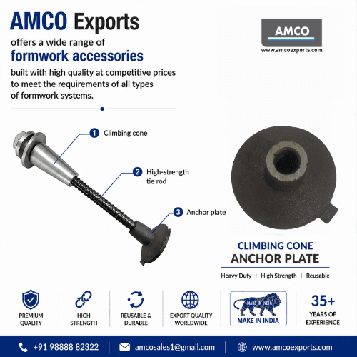 Climbing Cone Anchor Plate for Formwork Systems manufactured by AMCO Exports