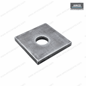 Foundation Bolt Washer manufactured from S235 structural steel with center hole for anchor bolt applications