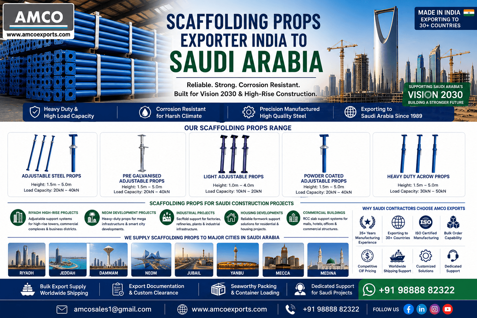 Scaffolding Props Exporter India to Saudi Arabia