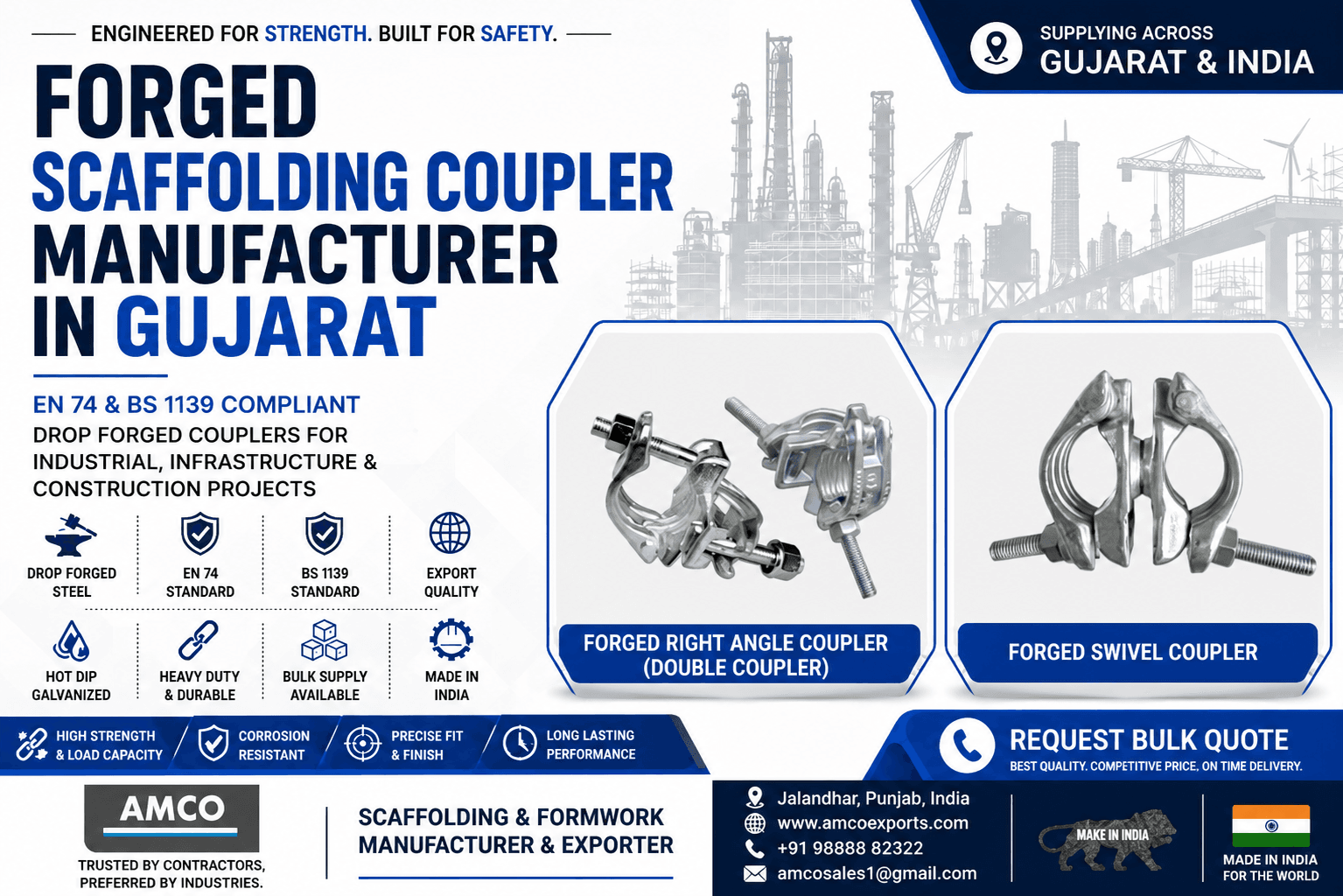 Forged Swivel Coupler Available Sizes Forged Scaffolding Coupler Manufacturer in Gujarat