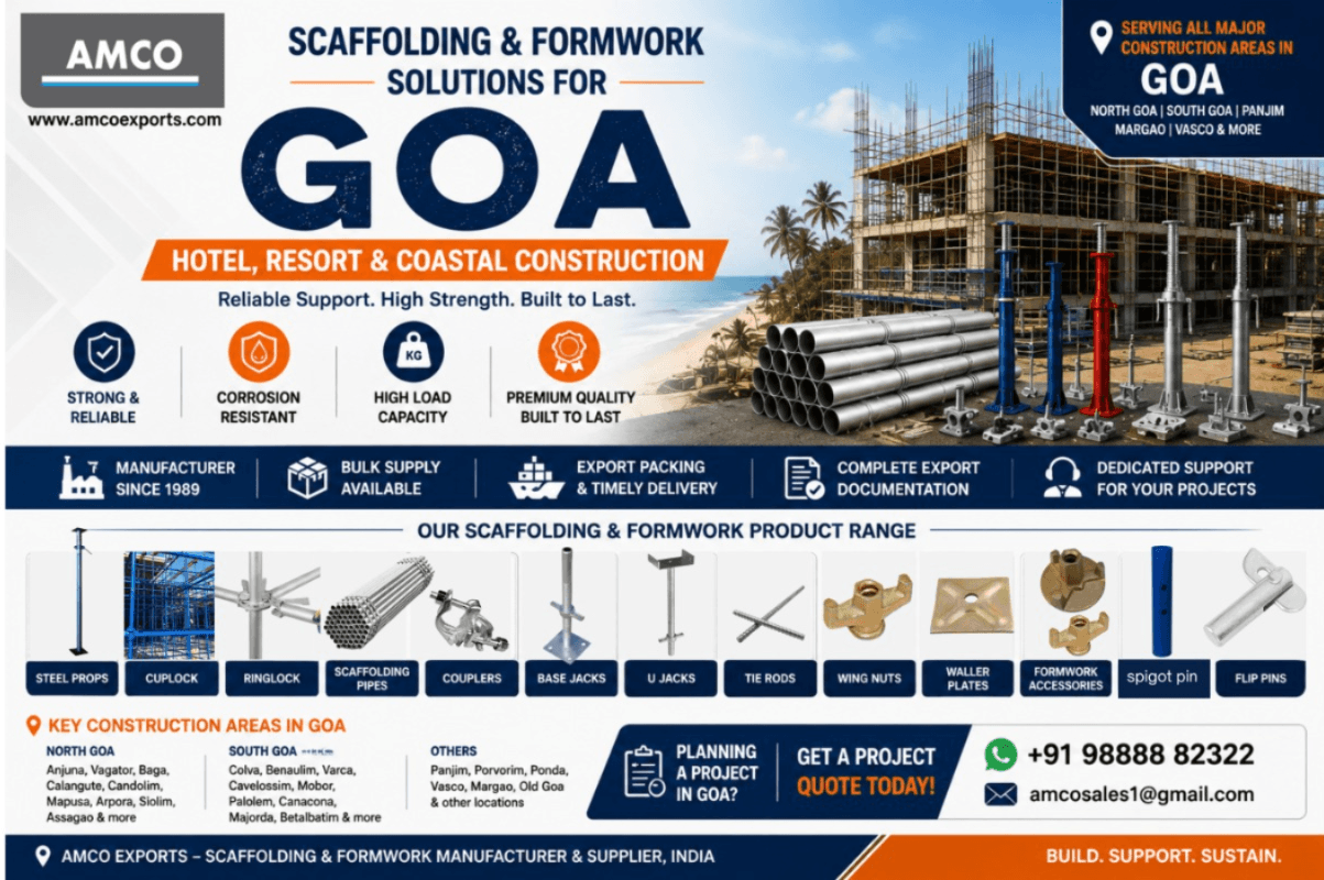 Scaffolding & Formwork Solutions for Goa Hotel Resort Construction Scaffolding and formwork for Goa resort construction