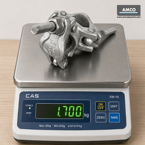 American Coupler 40x40 shown on weighing scale