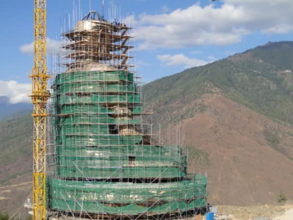 Large monument structure with scaffolding during construction