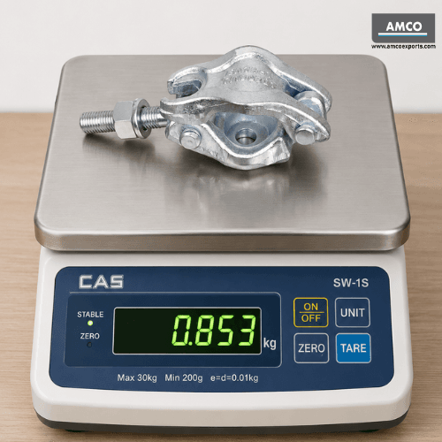Half American Coupler 40x40 shown on weighing scale